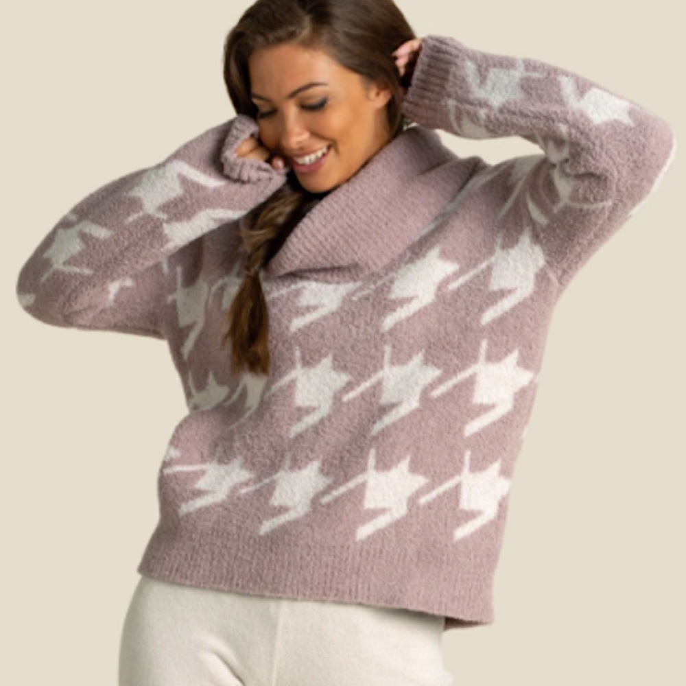 Barefoot Dreams Cozy Chic Houndstooth  Sweater